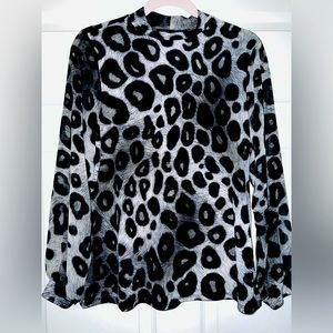 Women’s Adele & May Blouse (Black & White leopard design)